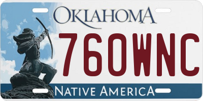 OK license plate 760WNC