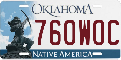 OK license plate 760WOC