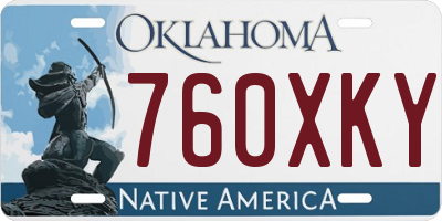 OK license plate 760XKY