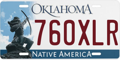 OK license plate 760XLR