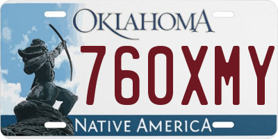 OK license plate 760XMY