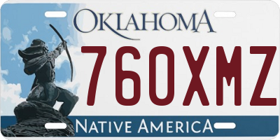 OK license plate 760XMZ