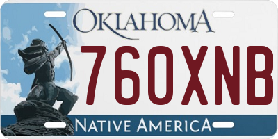 OK license plate 760XNB