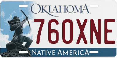 OK license plate 760XNE