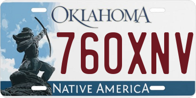 OK license plate 760XNV