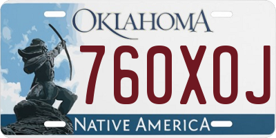 OK license plate 760XOJ