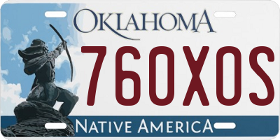 OK license plate 760XOS