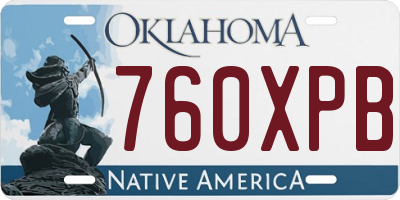OK license plate 760XPB