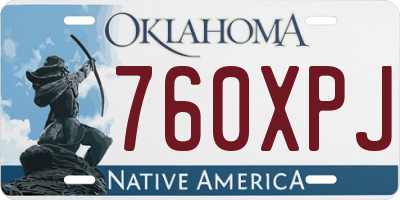 OK license plate 760XPJ