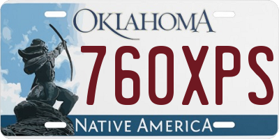 OK license plate 760XPS