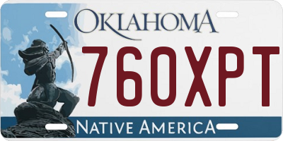 OK license plate 760XPT