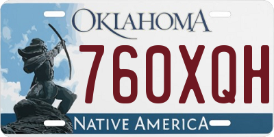 OK license plate 760XQH