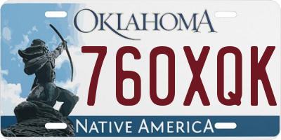 OK license plate 760XQK