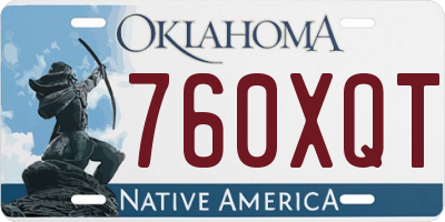 OK license plate 760XQT