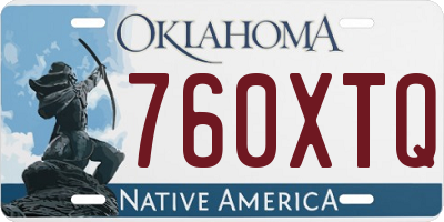 OK license plate 760XTQ