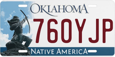 OK license plate 760YJP
