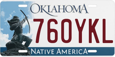 OK license plate 760YKL