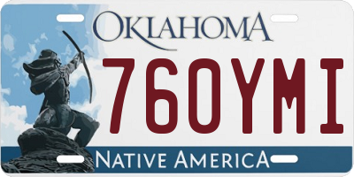 OK license plate 760YMI