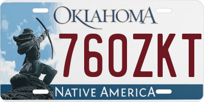 OK license plate 760ZKT