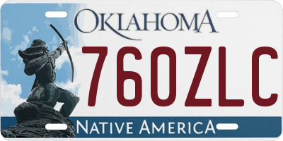 OK license plate 760ZLC