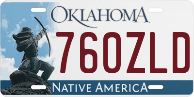 OK license plate 760ZLD