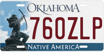 OK license plate 760ZLP