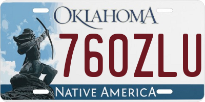 OK license plate 760ZLU