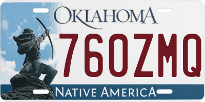 OK license plate 760ZMQ