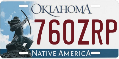 OK license plate 760ZRP
