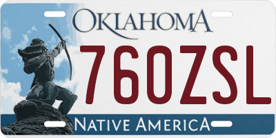 OK license plate 760ZSL