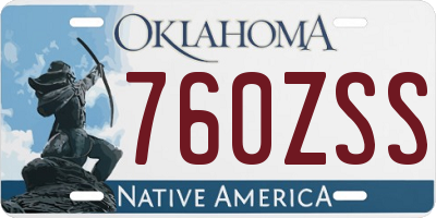 OK license plate 760ZSS