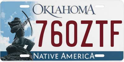 OK license plate 760ZTF