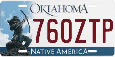 OK license plate 760ZTP