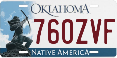 OK license plate 760ZVF