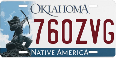 OK license plate 760ZVG