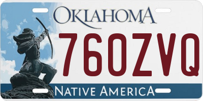 OK license plate 760ZVQ