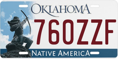 OK license plate 760ZZF