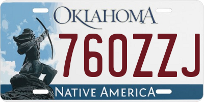 OK license plate 760ZZJ