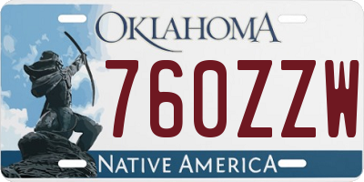 OK license plate 760ZZW