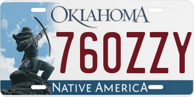 OK license plate 760ZZY