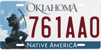 OK license plate 761AAO
