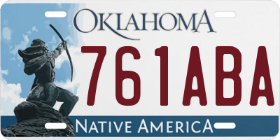 OK license plate 761ABA