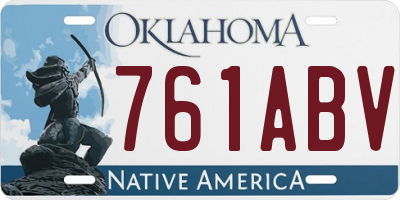 OK license plate 761ABV