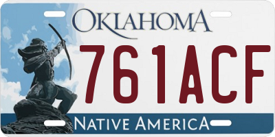 OK license plate 761ACF
