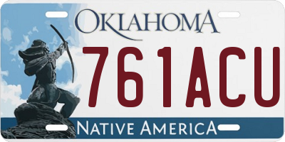OK license plate 761ACU