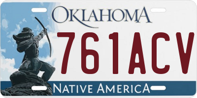 OK license plate 761ACV