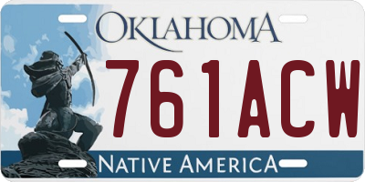 OK license plate 761ACW