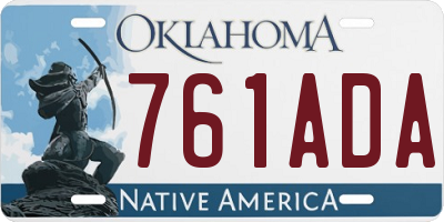 OK license plate 761ADA