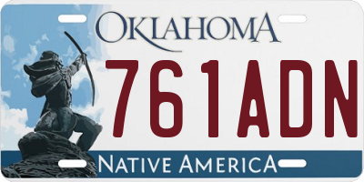 OK license plate 761ADN