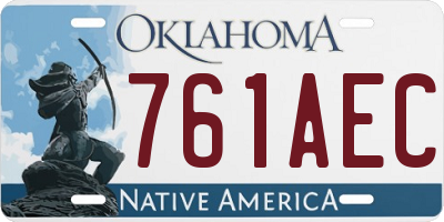 OK license plate 761AEC